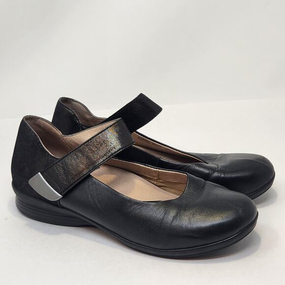Dansko Audrey Black Leather Mary Jane Flats Women Size 36 US 5.5 6 Comfort Shoes - Picture 1 of 8